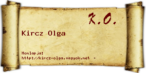 Kircz Olga névjegykártya